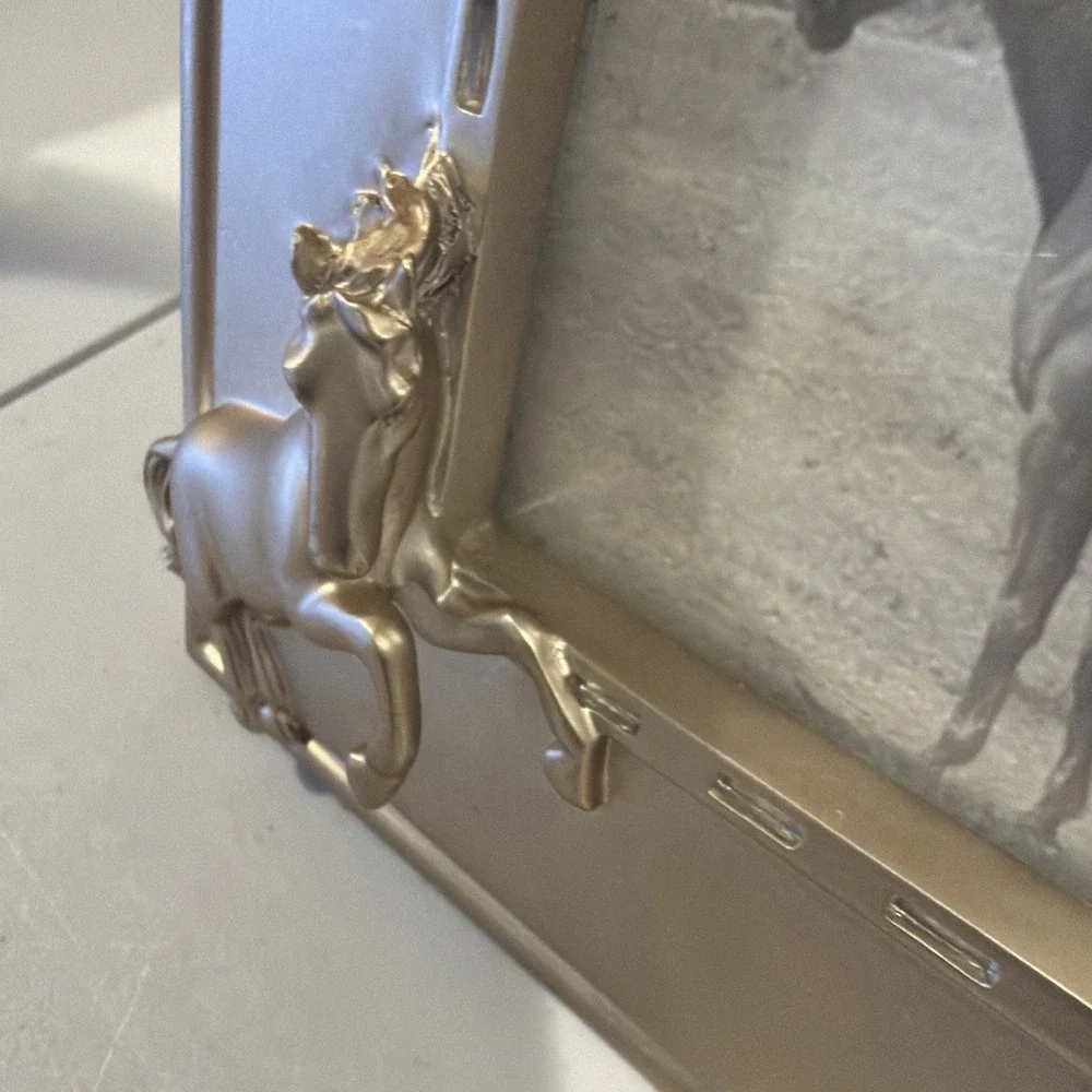 Horse‎ Equestrian 3D 3.5x5 Photo Frame Champagne Gold